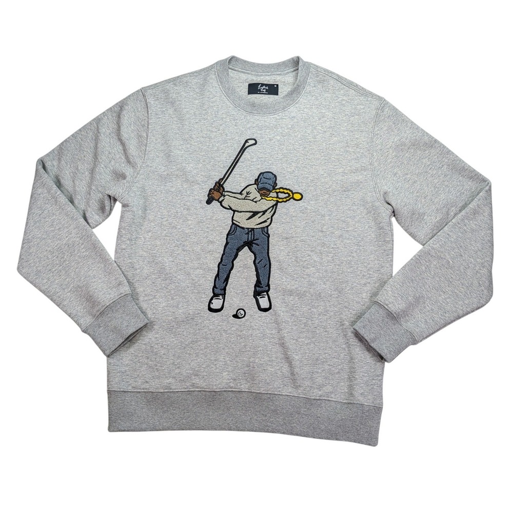 Eastside Golf Swingman Crew Sweatshirt Mens M Heather Gray Chenille EGMC3002